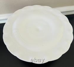 INDIANA GLASS White Milk Glass Footed Pedestal Cake Desert Serving Stand NEW