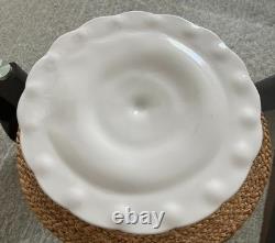 INDIANA GLASS White Milk Glass Footed Pedestal Cake Desert Serving Stand NEW