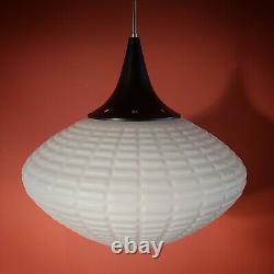 Iconic Vintage White Milk Glass Opaline Pendant Ceiling Light 2 Available