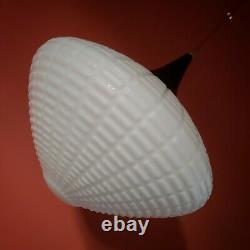 Iconic Vintage White Milk Glass Opaline Pendant Ceiling Light 2 Available