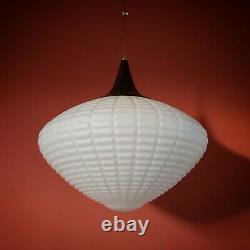 Iconic Vintage White Milk Glass Opaline Pendant Ceiling Light 2 Available