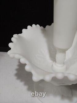 Imperial Candlewick Doeskin EPERGNE Vase Bowl Leaf Matte Finish Milk Glass
