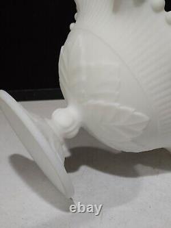 Imperial Candlewick Doeskin EPERGNE Vase Bowl Leaf Matte Finish Milk Glass
