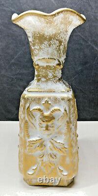 Imperial Glass Mephistopheles Milk Glass Devil MASQUE VASE GOLD FLECKED 1954