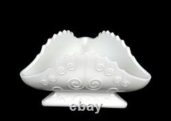 Imperial Glass Signed Colonial Hat White Milk Glass 9 7/8 Tri Corner Bowl 1955