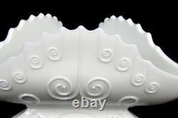 Imperial Glass Signed Colonial Hat White Milk Glass 9 7/8 Tri Corner Bowl 1955