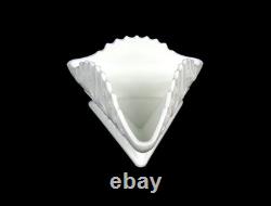 Imperial Glass Signed Colonial Hat White Milk Glass 9 7/8 Tri Corner Bowl 1955