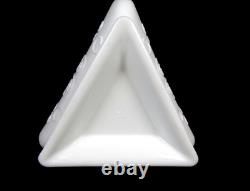 Imperial Glass Signed Colonial Hat White Milk Glass 9 7/8 Tri Corner Bowl 1955