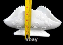 Imperial Glass Signed Colonial Hat White Milk Glass 9 7/8 Tri Corner Bowl 1955