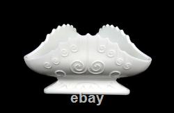 Imperial Glass Signed Colonial Hat White Milk Glass 9 7/8 Tri Corner Bowl 1955