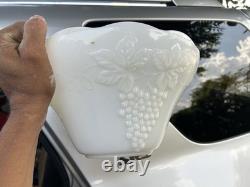 Imperial Glass White Milk Glass Grape Pattern 6 oz Decorative Cup Set