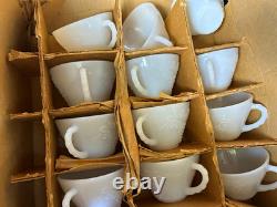 Imperial Glass White Milk Glass Grape Pattern 6 oz Decorative Cup Set