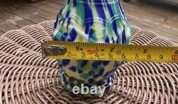 Imperial Milk Glass Loganberry Grape 6 Vase Vigna Vetro Frit Blue Green White