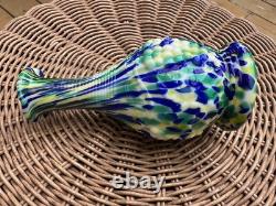 Imperial Milk Glass Loganberry Grape 6 Vase Vigna Vetro Frit Blue Green White
