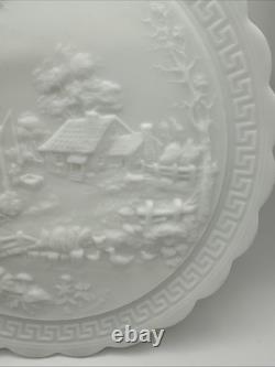 Imperial White Milk Glass Homestead Chop Plate 10