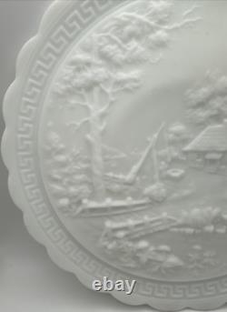 Imperial White Milk Glass Homestead Chop Plate 10