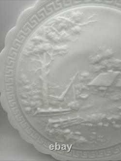 Imperial White Milk Glass Homestead Chop Plate 10