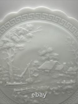 Imperial White Milk Glass Homestead Chop Plate 10