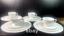 Indiana Colony Harvest Grape Milk Glass Set of four 5-piece place settings