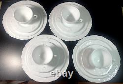 Indiana Colony Harvest Grape Milk Glass Set of four 5-piece place settings