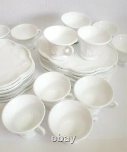 Indiana Glass Company Colony White Milk Glass Grape 23 pc Snack Sets UNUSED