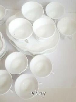 Indiana Glass Company Colony White Milk Glass Grape 23 pc Snack Sets UNUSED