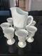 Indiana Milk Glass Colonial Grape Harvest Pitcher+8 Goblets