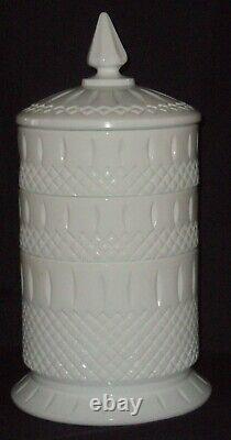 Indiana Milk Glass Diamond Point Apothecary Style Stacking Candy Dish 13