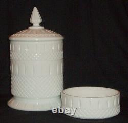 Indiana Milk Glass Diamond Point Apothecary Style Stacking Candy Dish 13