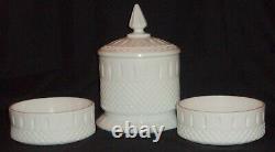 Indiana Milk Glass Diamond Point Apothecary Style Stacking Candy Dish 13