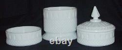 Indiana Milk Glass Diamond Point Apothecary Style Stacking Candy Dish 13