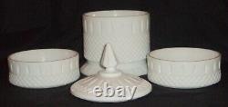 Indiana Milk Glass Diamond Point Apothecary Style Stacking Candy Dish 13