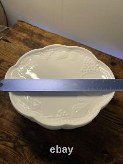 Indiana Milk Glass White Harvest Grape Snack Luncheon Cup & Plate Set Of 10