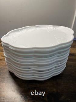Indiana Milk Glass White Harvest Grape Snack Luncheon Cup & Plate Set Of 10