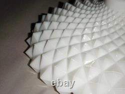 Indiana Milk White Glass Cover LID Sawtooth Diamond Point ID 8 Hexagon Knob