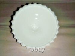 Indiana Milk White Glass Cover LID Sawtooth Diamond Point ID 8 Hexagon Knob