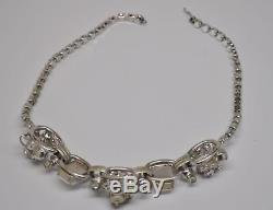 JULIANA White Milkglass & Black Diamond Overwire Necklace Bracelet Earrings Set