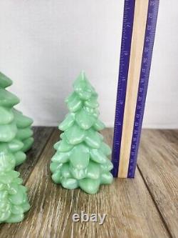 Jadeite Green Glass Christmas Trees Set of 3 Green Milk Glass Christmas Decor