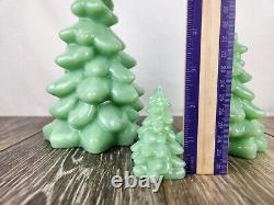 Jadeite Green Glass Christmas Trees Set of 3 Green Milk Glass Christmas Decor