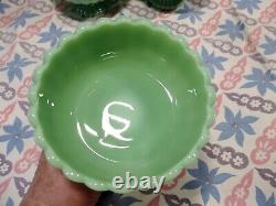 Jadeite Green Glass Ice Cream or Dessert Dishes x 4 in Excellent Condition