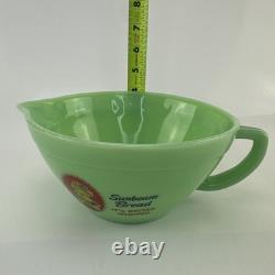 Jadeite Green Opaque Milk Glass Sunbeam Bread Advertising Batter Bowl