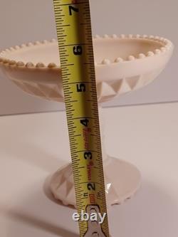 Jeanette Shell Pink Milk Glass Pitcher, 4 Glasses, & Compote