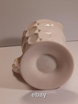 Jeanette Shell Pink Milk Glass Pitcher, 4 Glasses, & Compote