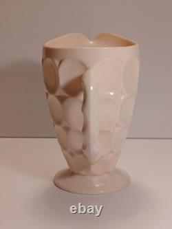 Jeanette Shell Pink Milk Glass Pitcher, 4 Glasses, & Compote
