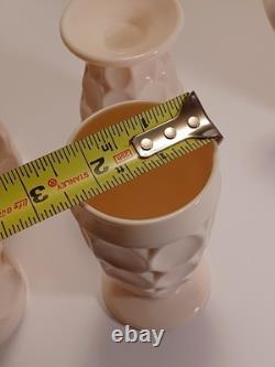 Jeanette Shell Pink Milk Glass Pitcher, 4 Glasses, & Compote