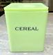 Jeannette Jadeite Green Milk Glass 48 Ounce Large Cereal Canister Jar Floral Lid