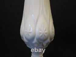 KANAWAH Glass Moon and Star Pattern SWUNG STRETCH VASE Milk Glass White Vintage