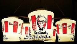 Kentucky Fried Chicken White Milk Glass Five Globe Chandelier circa 1960's