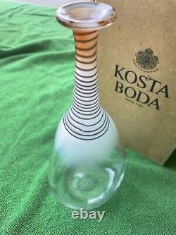 Kosta Boda Sweden Small Spirit Vase 40131 Bertil Vallien Orange Milk Clear