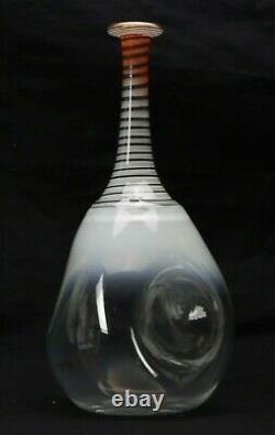 Kosta Boda Sweden Spirit Vase Signed by Bertil Vallien Cheeto Orange Milk Blue